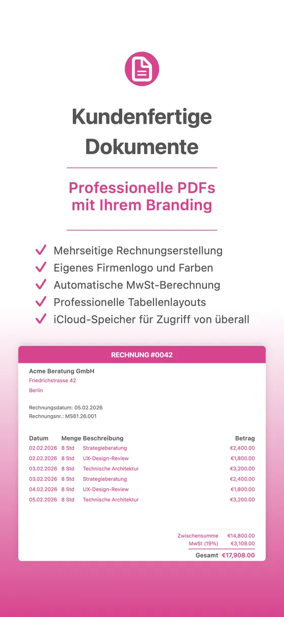 Erste Rechnung erstellen